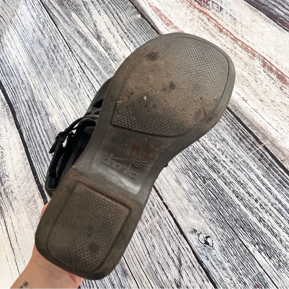 Dansko Black Leather Mary Jane Clog Mules size 40 - Picture 8 of 9